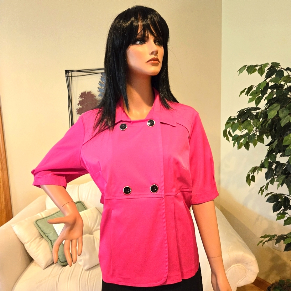 Elements, Short Sleeve Pink Topper Jacket/Top, Maternity, Size Large